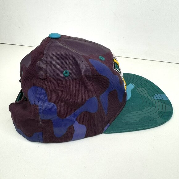 Vintage Hockey NHL Anaheim Mighty Ducks Snap Back Cap Hat Zephyr Camo RARE - Picture 5 of 8